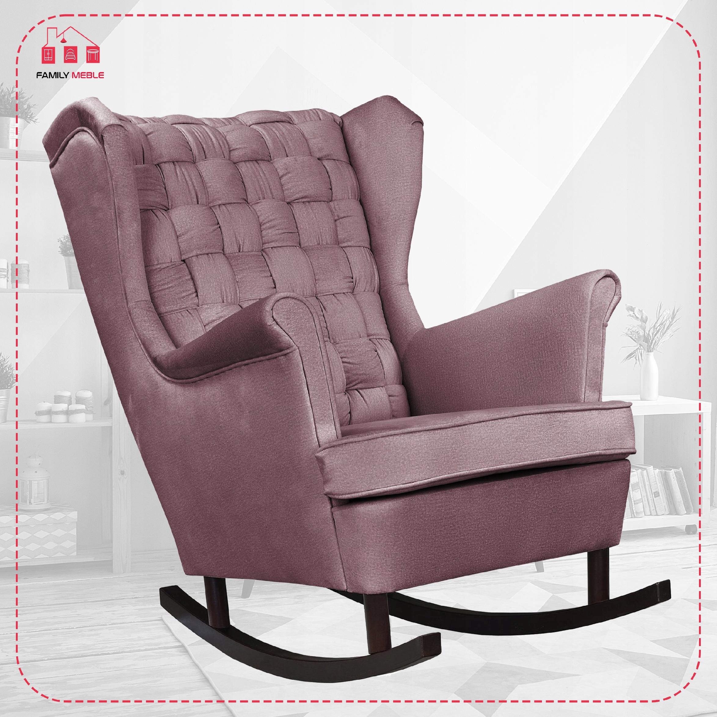 Fotel uszak Carol bujany skandynawski Family Meble brudny róż, różowy - obrazek 3