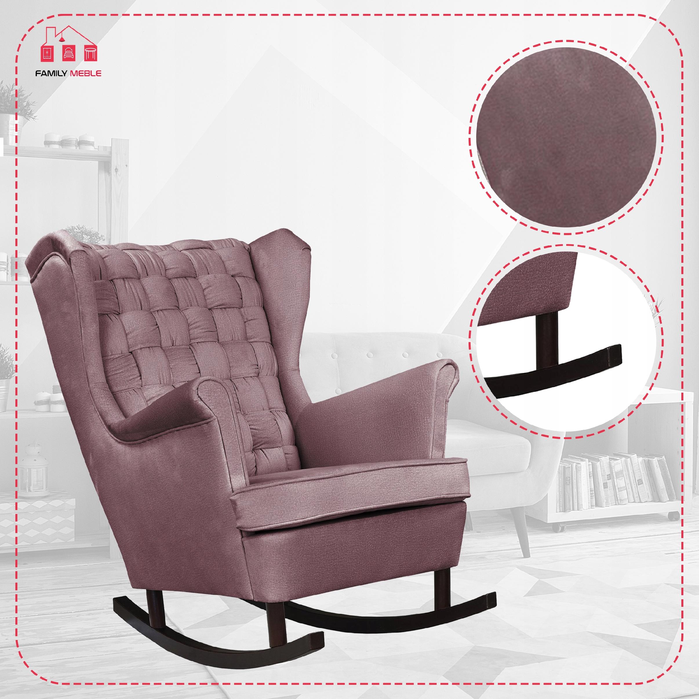 Fotel uszak Carol bujany skandynawski Family Meble brudny róż, różowy - obrazek 9