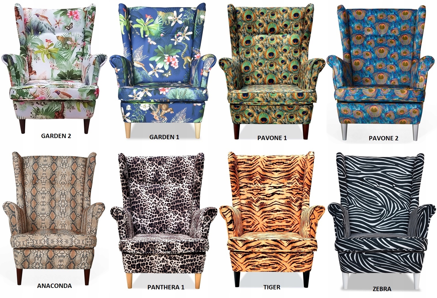 Fotel uszak ARI PRINT skandynawski Family Meble liście monstera tropik - obrazek 11