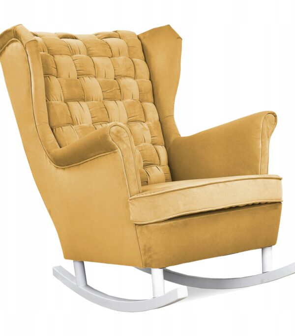 Fotel uszak Carol bujany skandynawski Family Meble słoneczny, żółty