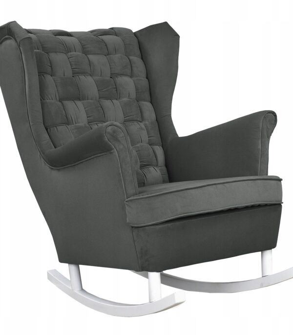 Fotel uszak Carol bujany skandynawski Family Meble ciemny szary grafit