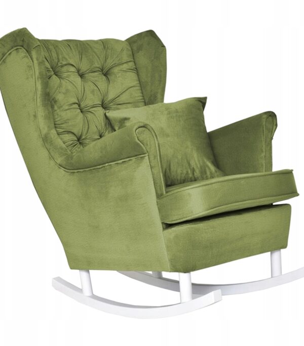 Fotel uszak Gaja bujany skandynawski Family Meble szmaragdowy paproć