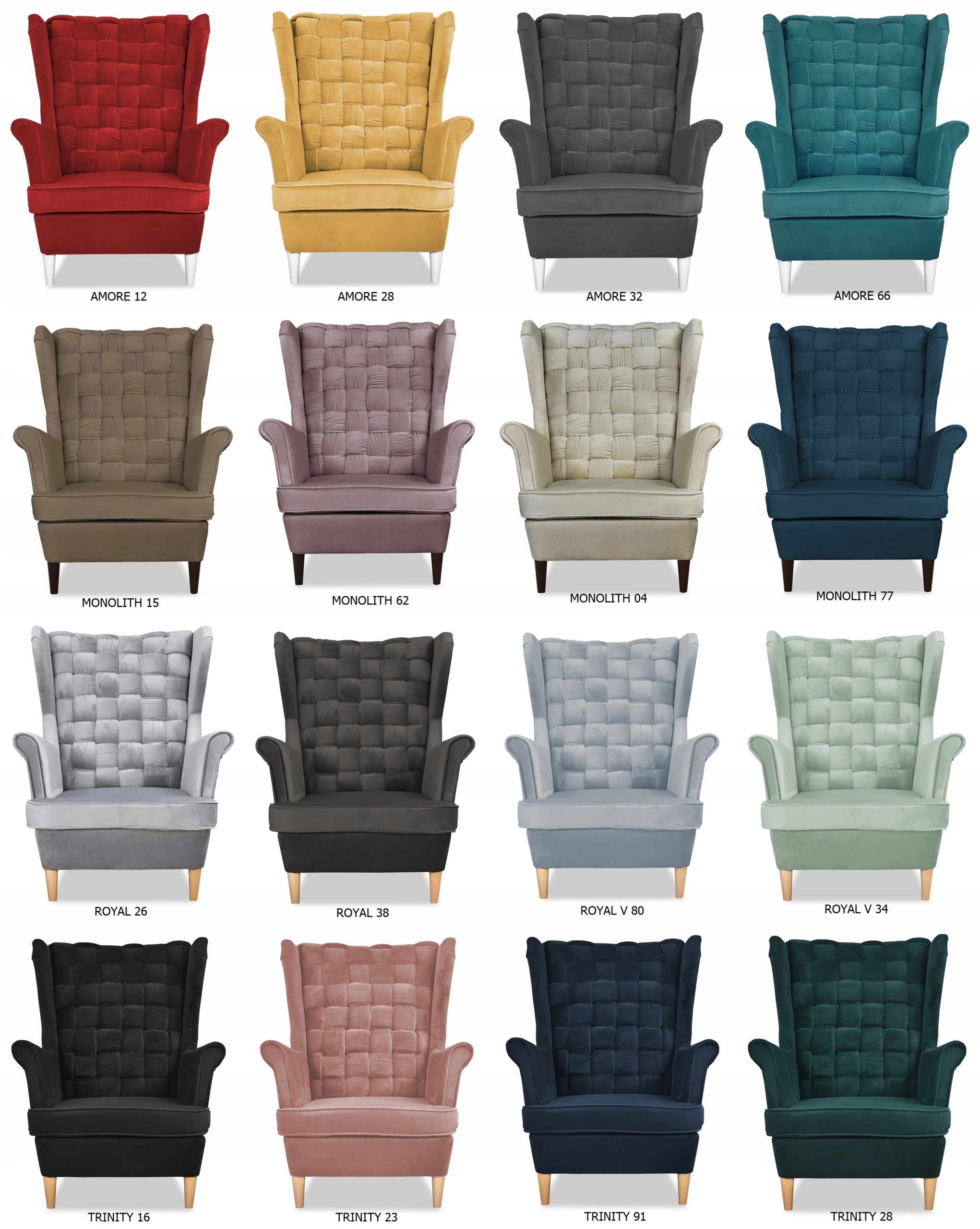 Fotel uszak Carol skandynawski Family Meble przeplatane OPARCIE grafit - obrazek 7