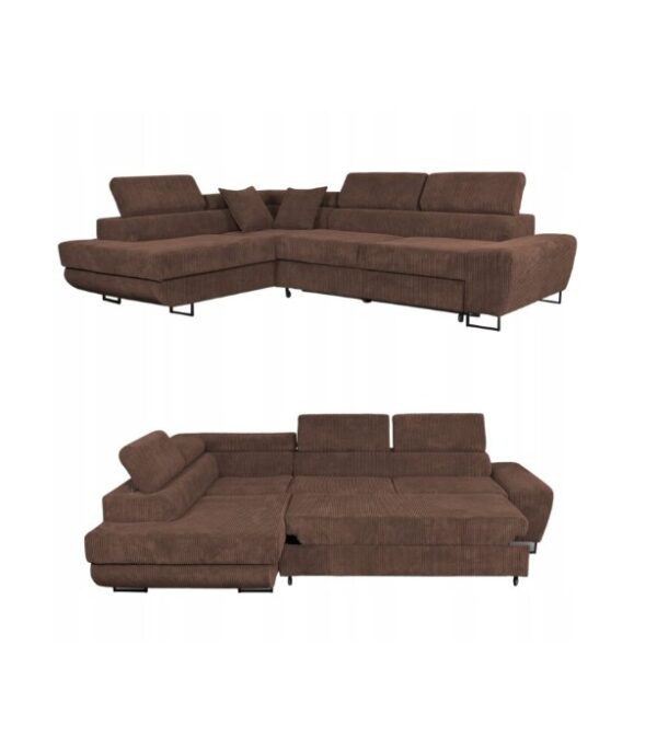 Narożnik rogówka rozkładany funkcja spania Savio lewy Family meble sztruks różne kolory