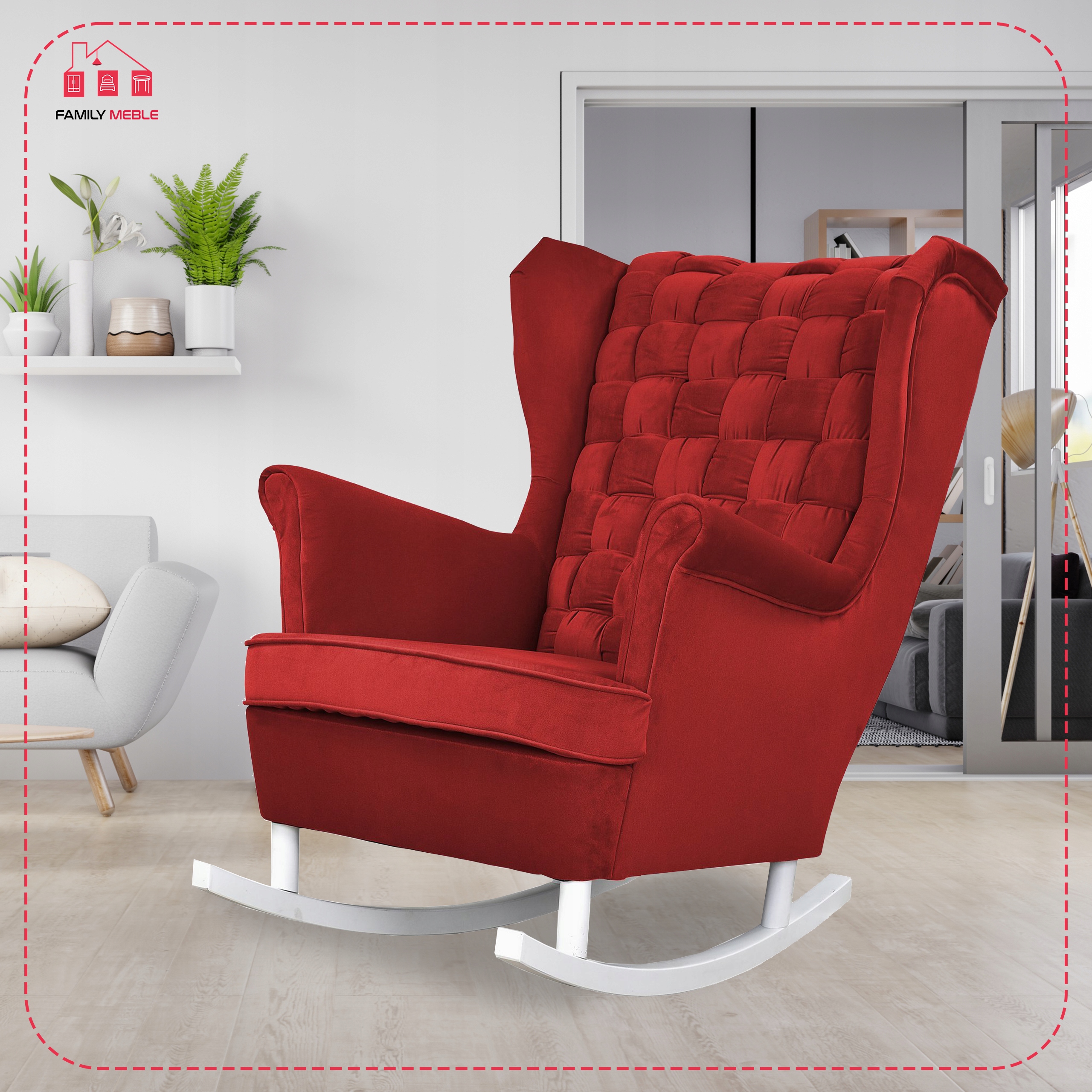 Fotel uszak Carol bujany skandynawski Family Meble GRANATOWY niebieski - obrazek 6