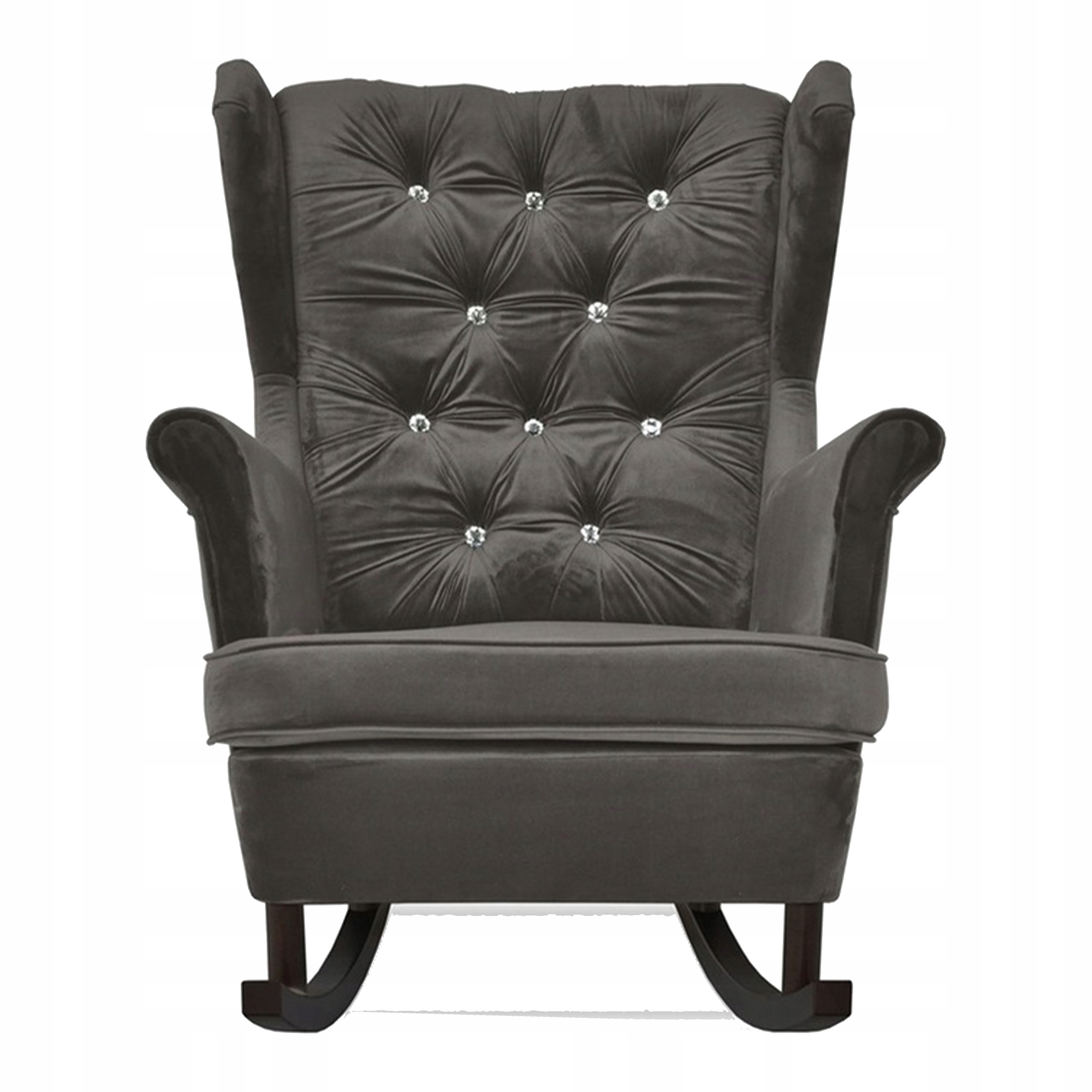 Fotel uszak Gaja bujany skandynawski Family Mebl brunatny szaro czarny - obrazek 2