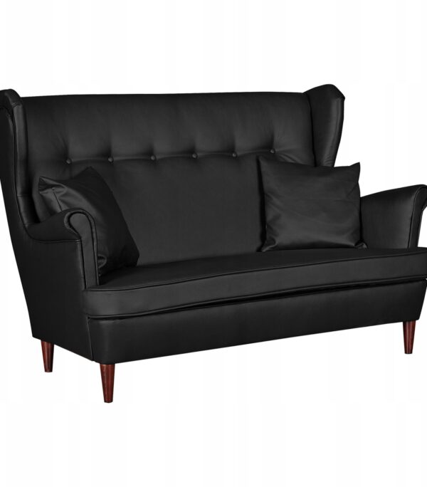 Sofa kanapa uszak eko skóra skandynawska nie rozkładana Family Meble czarna