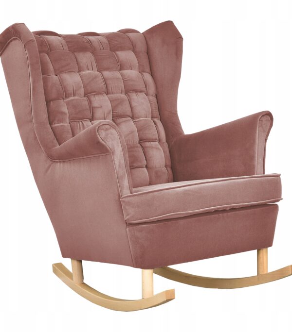 Fotel uszak Carol bujany skandynawski Family Meble brudny różowy