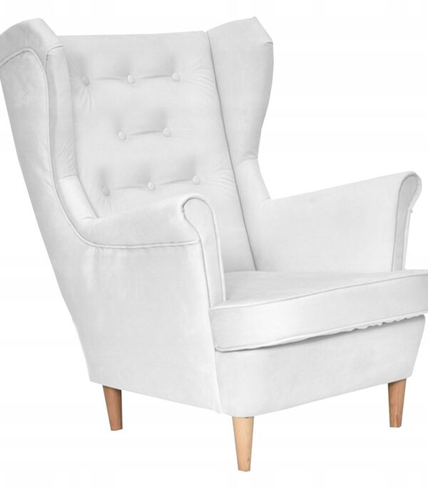 Fotel uszak Diana skandynawski Family Meble silver brudna biel krem