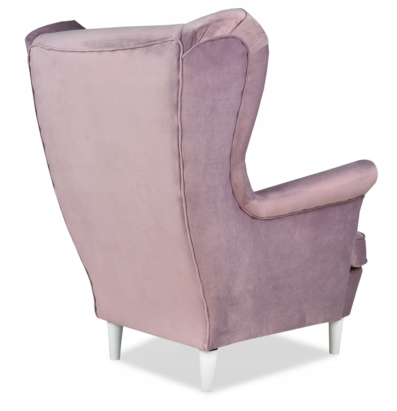 Fotel uszak ARI skandynawski Family Meble różowy brudny welur aksamit - obrazek 3