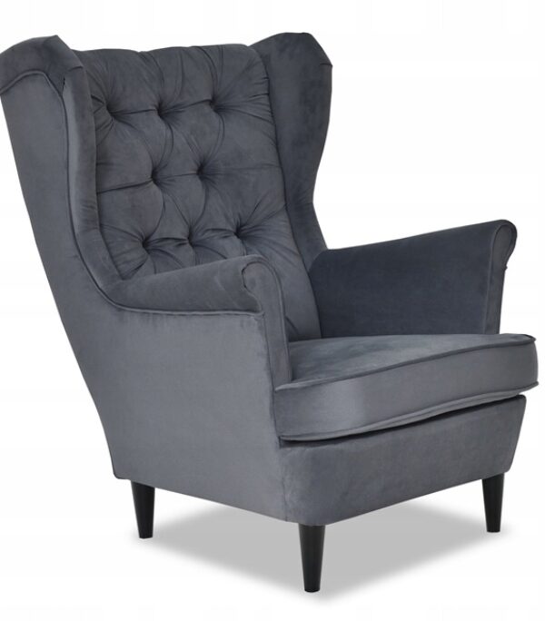 Fotel uszak Gaja skandynawski Family Meble CIEMNOSZARY antracyt prest