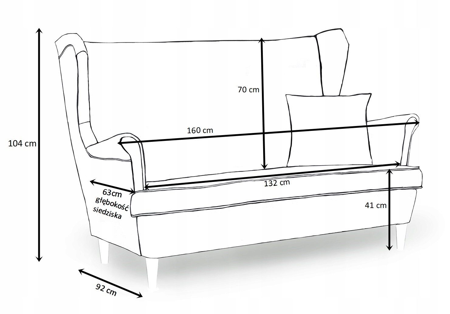 Zestaw wypoczynkowy mebli uszak Gaja sofa fotele skandynawskie Family Meble - obrazek 7
