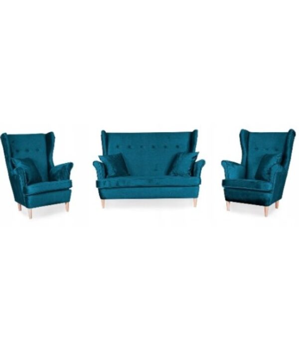 Zestaw wypoczynkowy mebli uszak ARI sofa fotele skandynawskie Family Meble