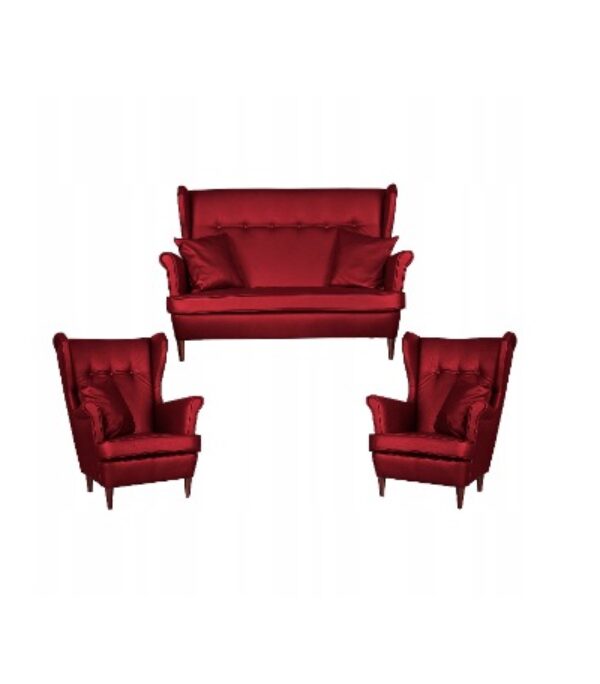 Zestaw wypoczynkowy mebli uszak Eko skóra sofa fotele skandynawskie Family Meble