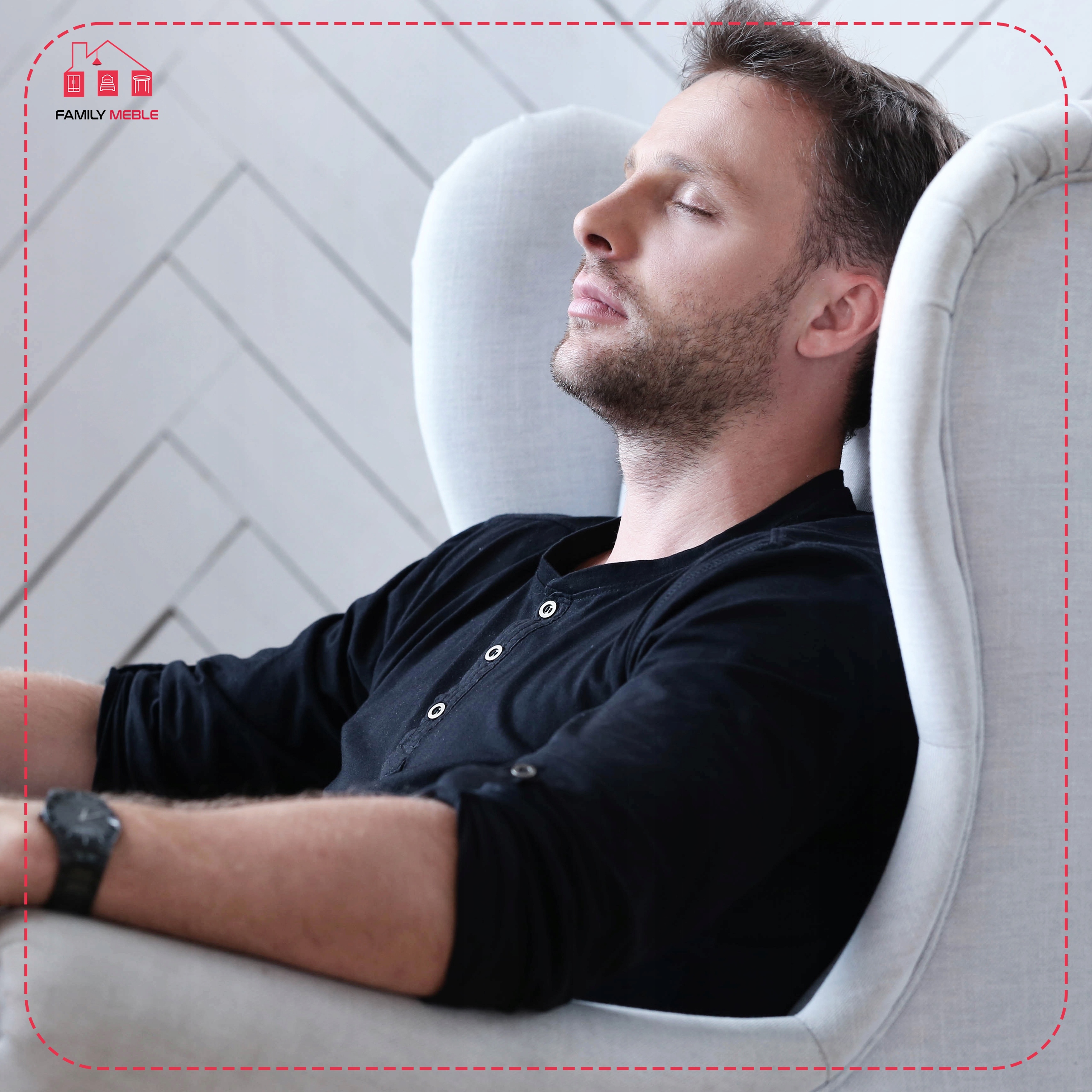 Zestaw wypoczynkowy mebli uszak Eko skóra sofa fotele skandynawskie Family Meble - obrazek 12