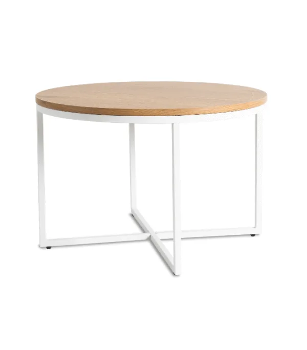 Stolik Kawowy HANTEL Dąb Złoty/Biały