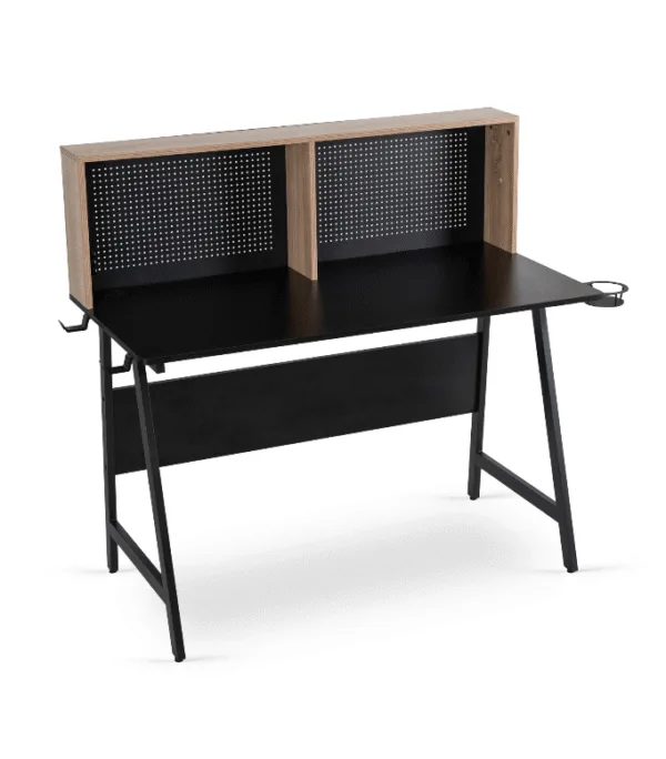 Biurko Gamingowe ICE 138,5 cm Czarne/Dąb Sonoma