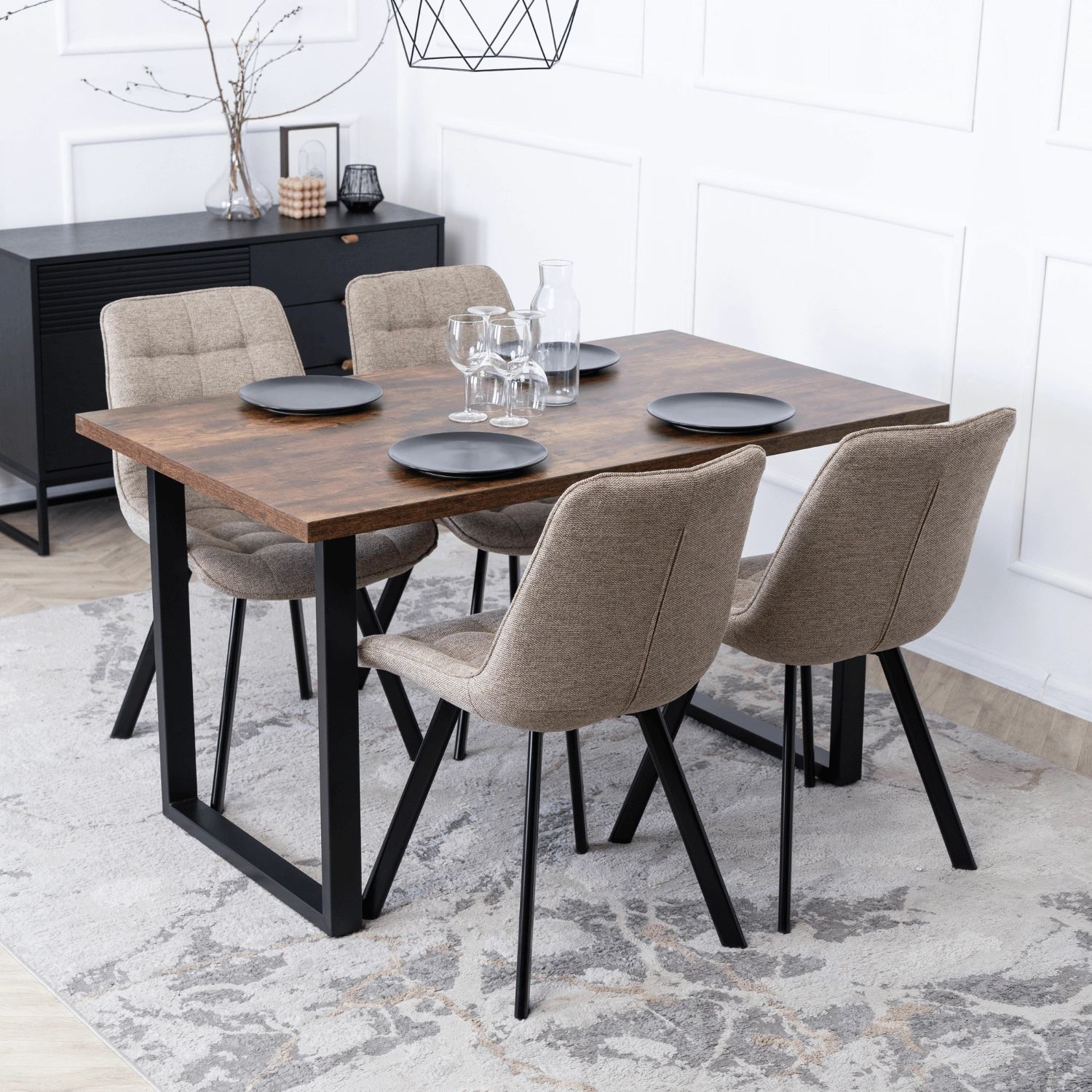 Krzesło RICK 2 Beżowe Tapicerowane - obrazek 2