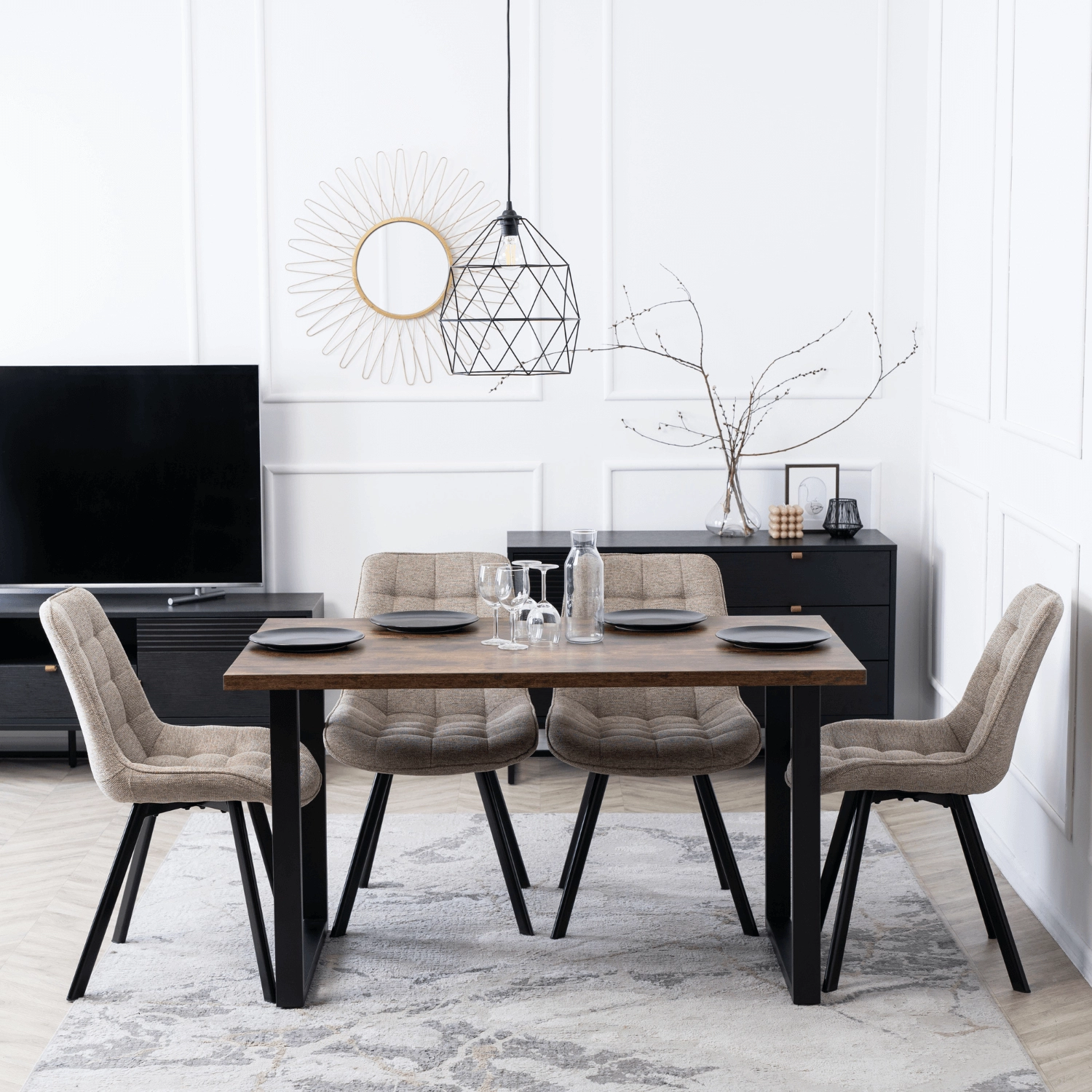 Krzesło RICK 2 Beżowe Tapicerowane - obrazek 3