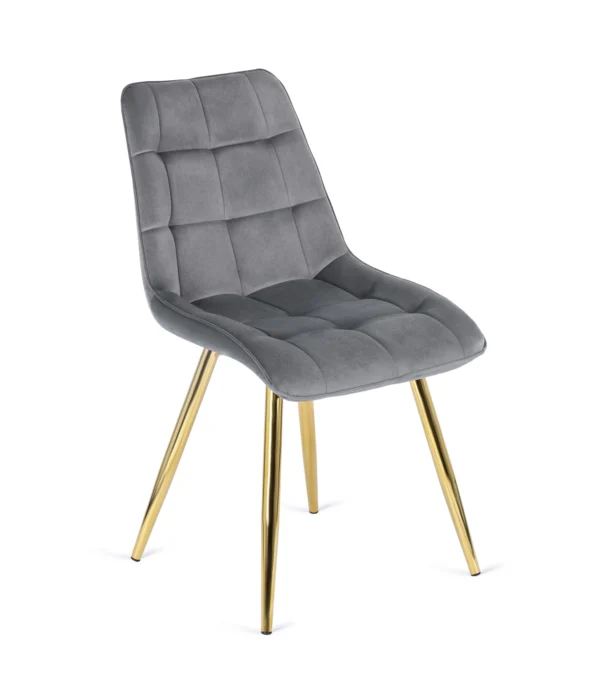 Krzesło CARO Szare Welurowe