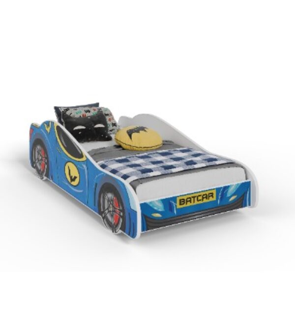 Łóżko dziecięce z serii AUTO 140×70 grafika materac – BATCAR