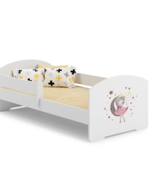 Łóżko dziecięce LUK 140×70 barierka grafika – Śpiąca Księżniczka