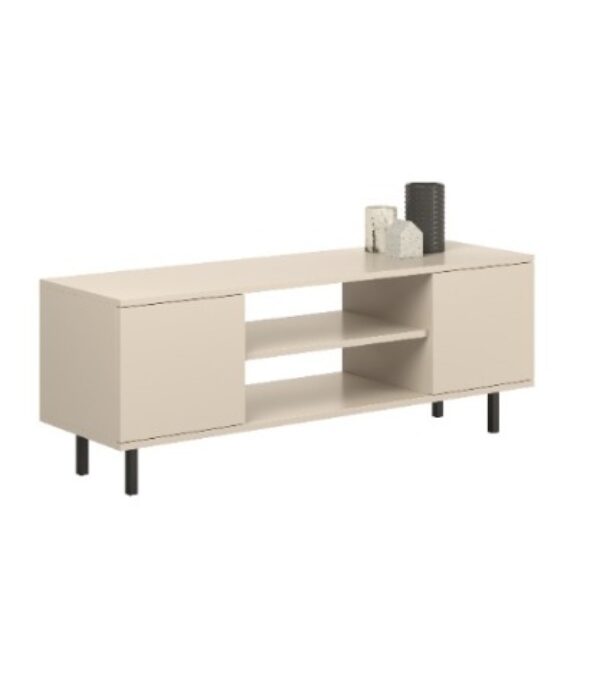 Szafka RTV FOCUS 155 cm, nogi metalowe czarne – Kaszmir