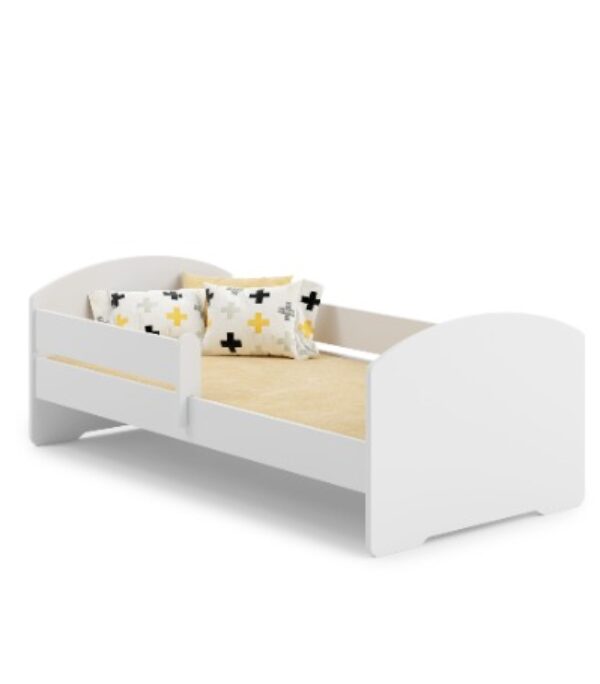 Łóżko dziecięce LUK 160×80 barierka materac – Biały