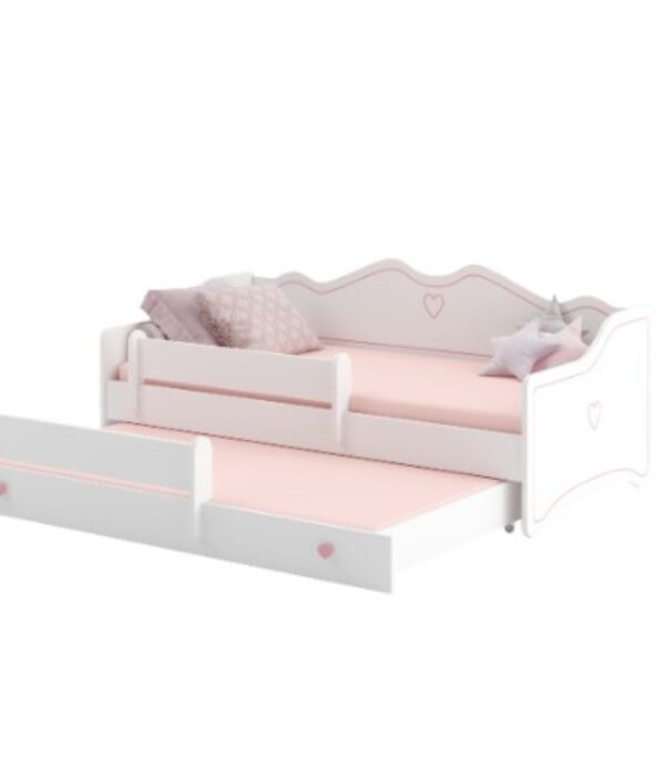 Łóżko podwójne EMMA II 160×80 – Białe / Różowe