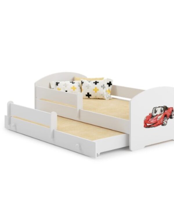 Łóżko dziecięce podwójne wysuwane LUK II 160×80 – Auto