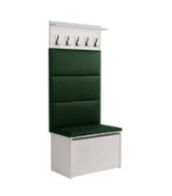 Szafka na buty z siedziskiem i wieszakiem ANDY zielona