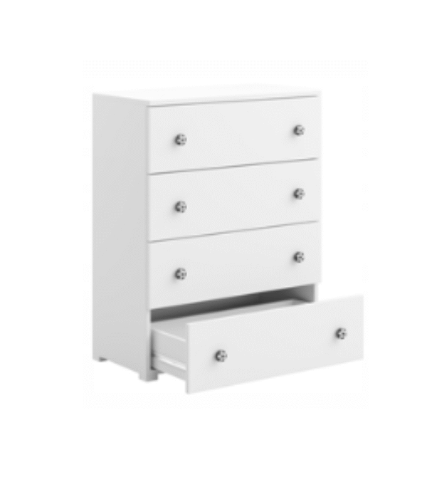 Komoda EMILY GOAL z szufladami uchwyty piłka nożna – Biały