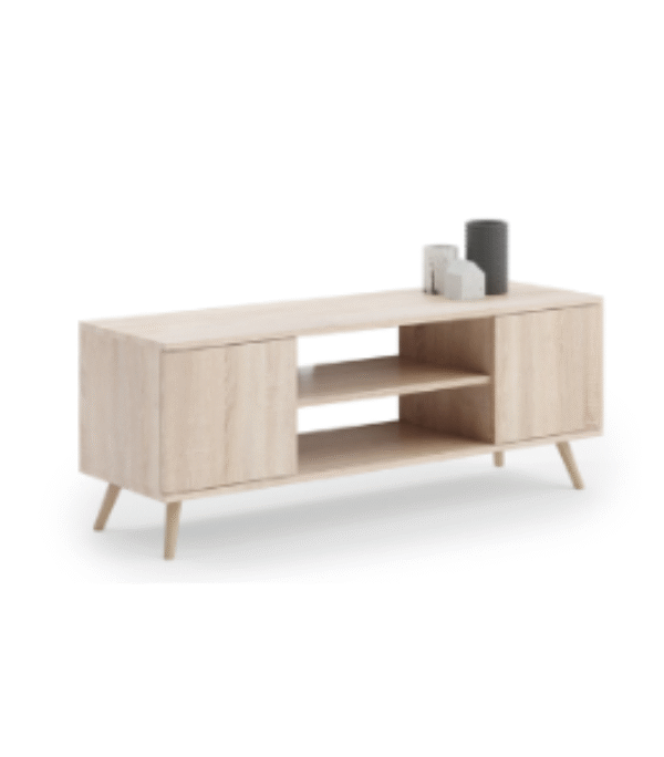Szafka RTV FOCUS 135 cm skandynawska nogi drewniane – Dąb Sonoma
