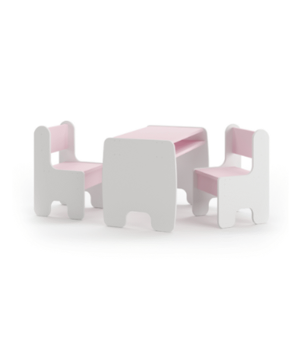 Zestaw dziecięcy TIMI stolik i dwa krzesełka – kolor biały/różowy