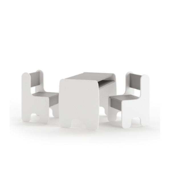 Zestaw dziecięcy TIMI stolik i dwa krzesełka – kolor biały/szary