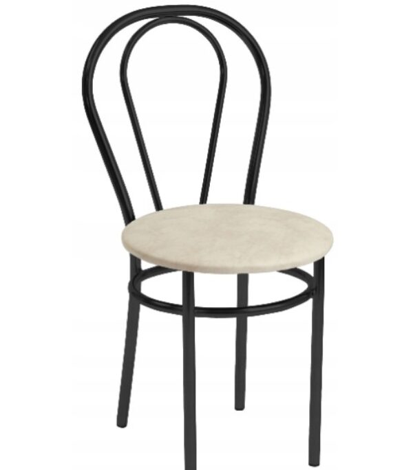 KRZESŁO SKÓRZANE ODCIEŃ BEŻU DO JADALNI RESTAURACJI METALOWE SZTAPLOWANE