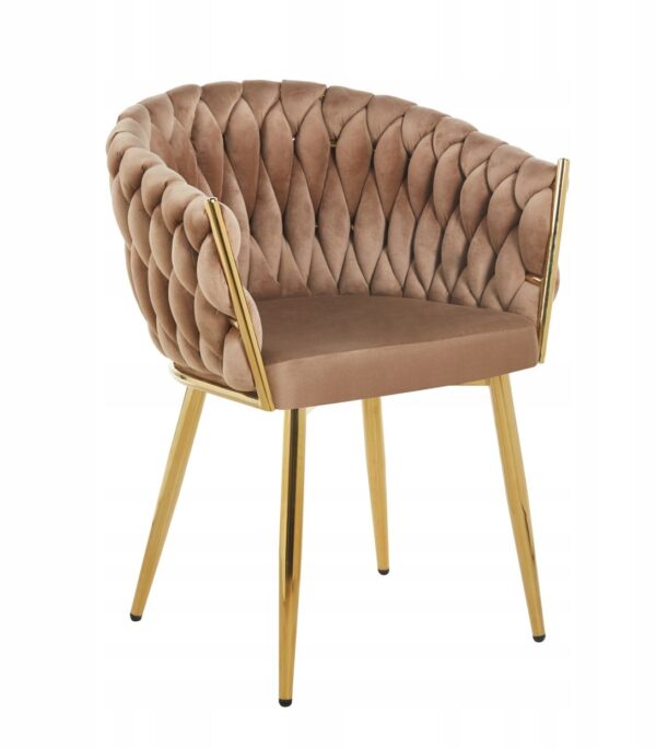 Krzesło K7-FX (G) velvet cappuccino złote nogi