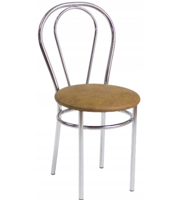 KRZESŁO KUCHENNE SKÓRA EKOLOGICZNA METALOWE KOLOR ORZECH MARKA FURNITEX