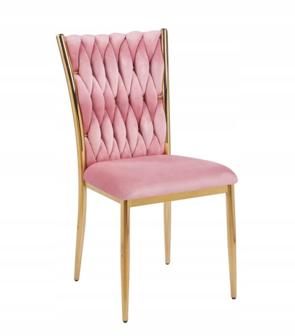 Krzesło K37-FX (G) velvet różowe