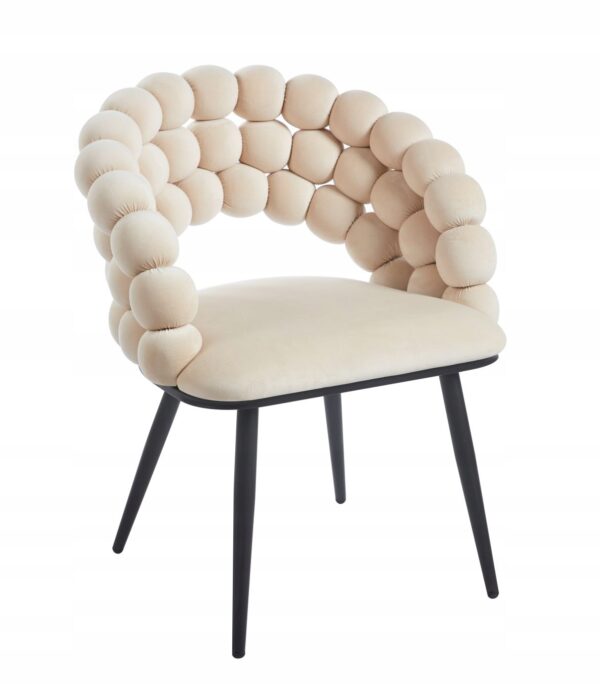 Krzesło K20-FX velvet beżowe czarne nogi