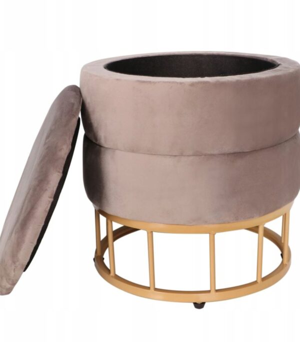 Pufa P3-FX (G) siedzisko z SCHOWKIEM velvet szara