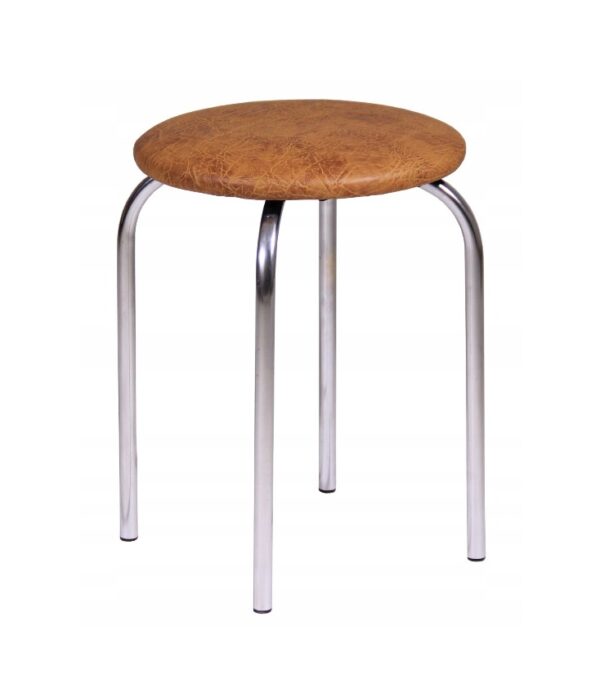 krzesło kuchenne metalowe taboret Eko skóra orzech FURNITEX