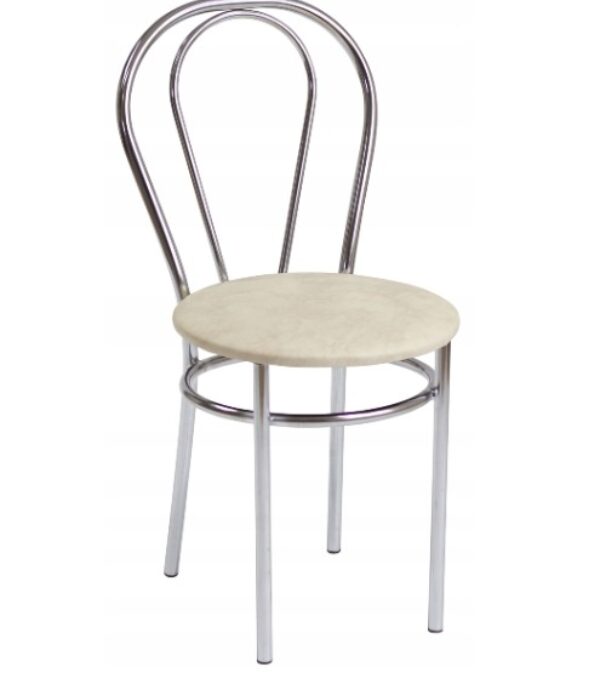 KUCHENNE KRZESŁO DO KUCHNI JASNY BEŻ PROFILOWANE METALOWE FURNITEX