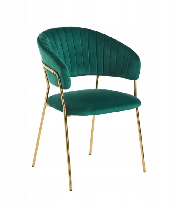Krzesło K4-FX velvet zielone złote nogi