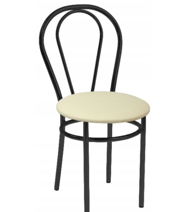 Krzesło Kuchenne Eko skóra Czarny Metalowy STELAŻ do JADALNI Furnitex