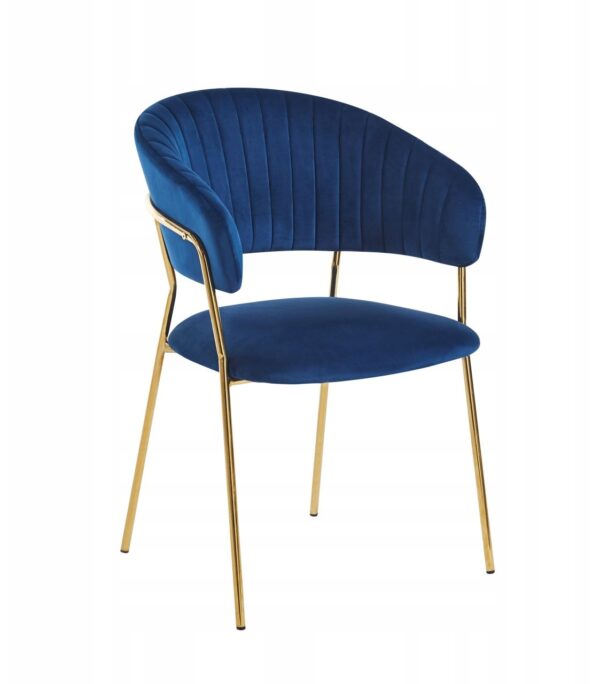 Krzesło K4-FX velvet niebieskie złote nogi