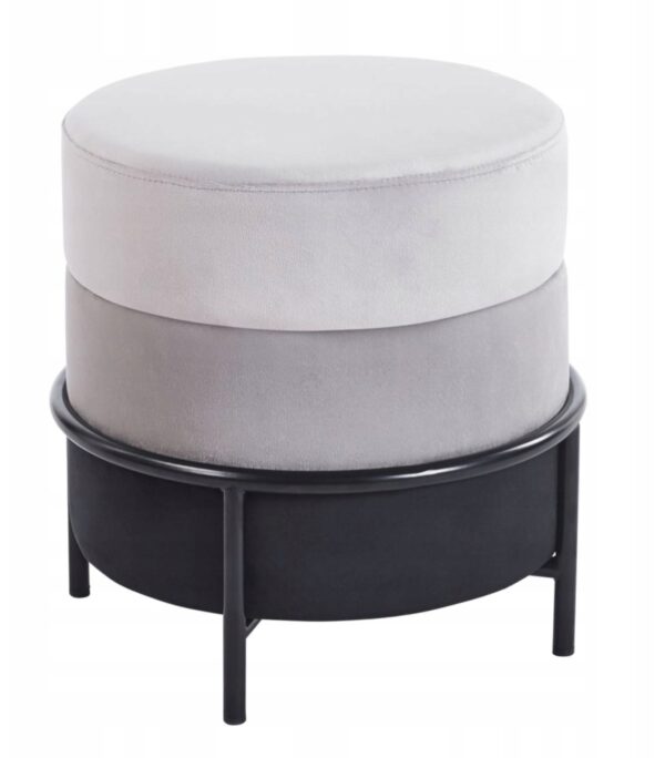 Puf P8-FX (B) velvet j.szary/szary/czarny