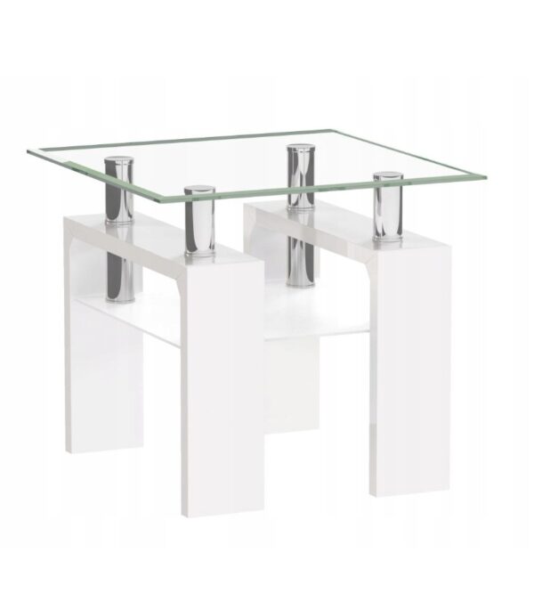 Stolik kawowy A08-2 H-55cm mini biały