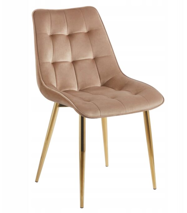 Krzesło J262-1 (złote nogi) velvet cappuccino