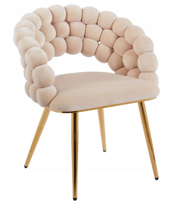 Krzesło K20-FX (G) velvet beżowe złote nogi